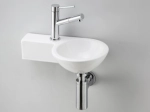 Lave-mains pour toilettes, de forme ronde, en céramique blanche, Largeur 39 cm, Profondeur 28 cm, Hauteur 11 cm, Livraison 5-7 jours OFFERTE.